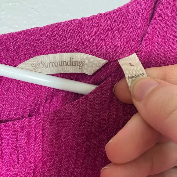 Soft Surroundings Sz L Gauzy Top Lightweight Casual Pinkish Purple Tunic - Picture 3 of 9